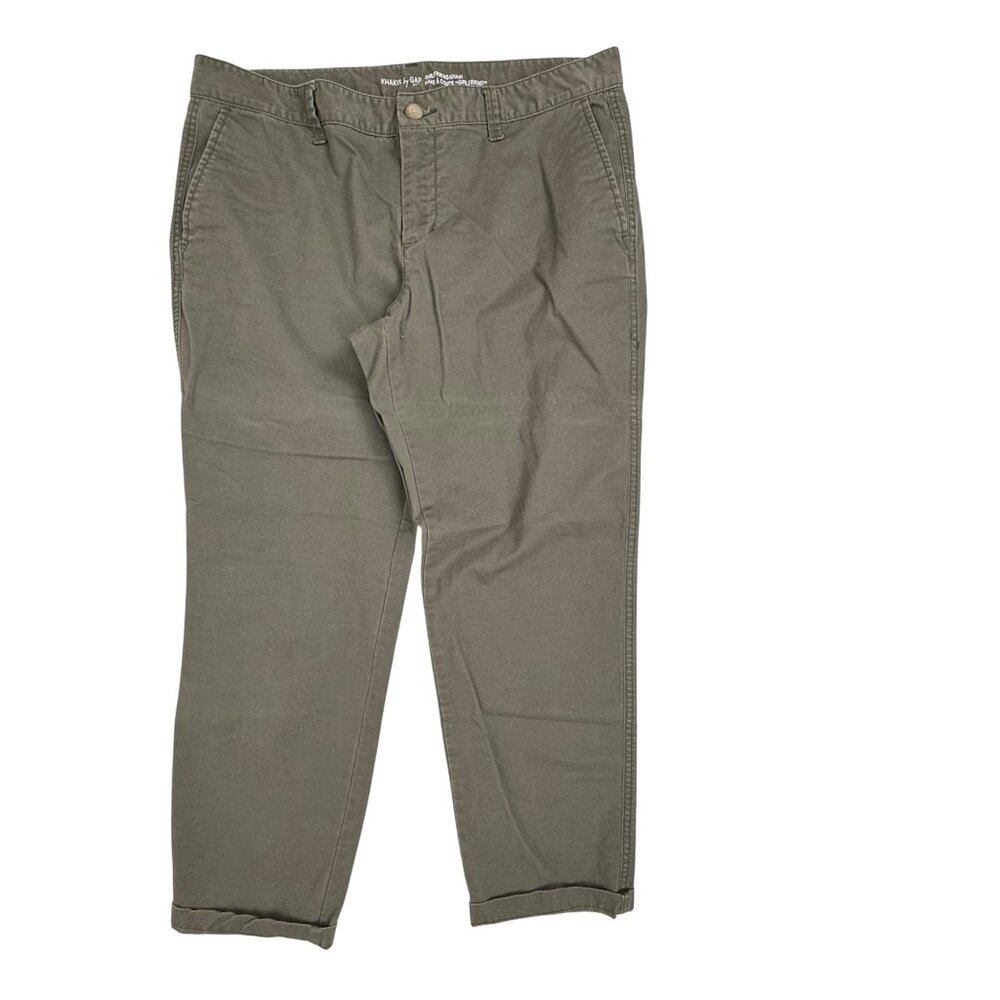 Khakis by Gap Girlfriend Khaki Pants Olive Size 10